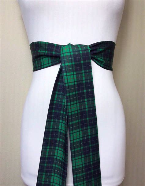 Macaulay Tartan Sash Macaulay Hunting Tartan Sash Green Plaid Sash Scottish Clan Macauley