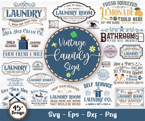 Vintage Laundry Sign Svg Bundle Laundry Symbols Svg Laundry Svg