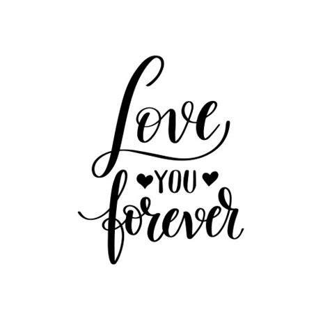 I Love You Forever Black And White Hand Lettering Vector Image