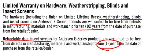 Andersen E-Series Window Warranty 2024 - Is Everything Ok?