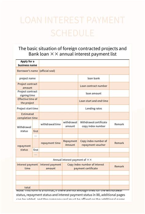 Loan Interest Payment Schedule Excel Template And Google Sheets File ...