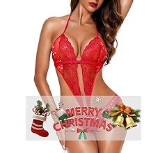 Avidlove Women Deep V Lingerie Lace Teddy One Piece Babydoll Mini Bodysuit