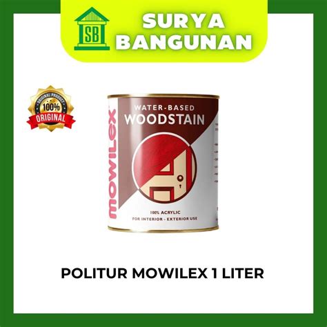 Jual Politur Kayu Mowilex Woodstain Water Based 1 Liter Shopee Indonesia