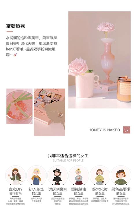 Honey Miss Naked Pink Nail Polish Gel New Popular Transparent