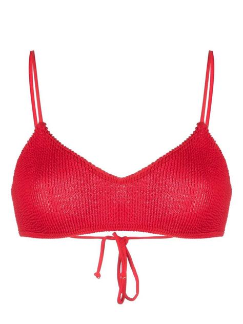 Bond Eye Crinkled Bikini Top Red Editorialist