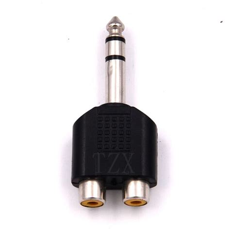 1pcs Y Shape 65mm 14 Inch Male Plug To 2 Dual Rca Female Jack Audio Mono Connector Converter