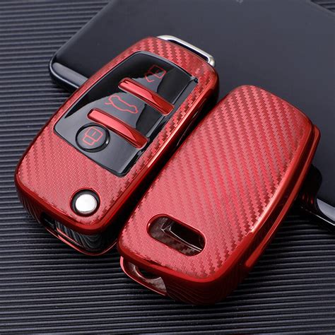 Soft Carbon Fiber Tpu Car Key Cover Case Skin Protective Shell Holder