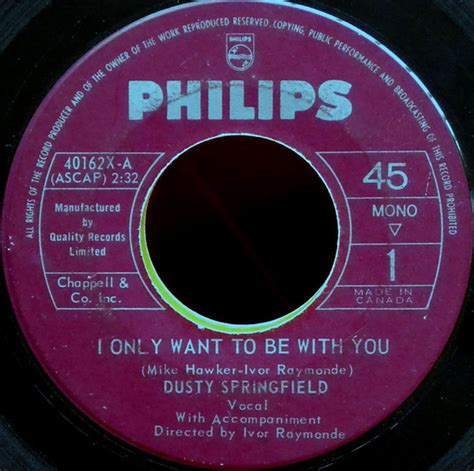 Dusty Springfield – I Only Want To Be With You (1963, Vinyl) - Discogs