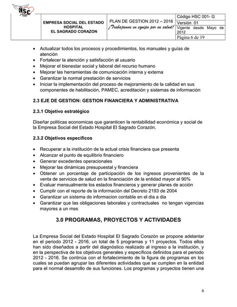 Plan De Gestion Pdf