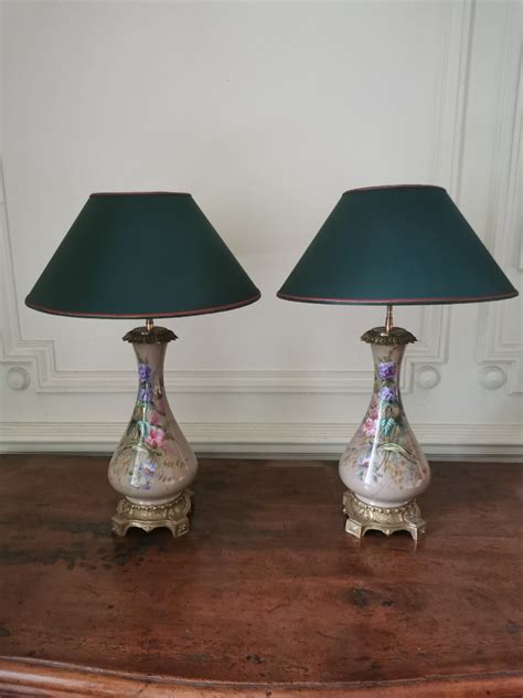 Paire De Lampes En Porcelaine Mont Es Bronze Xix Me Bernadette