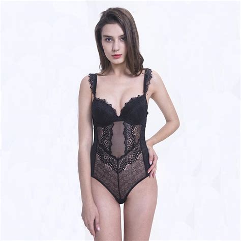 Artsu Sexy Mesh Bodysuit Women Bustier Corsets See Through Lace