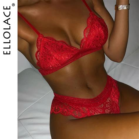 Ellolace Sensual Lingerie Lace Erotic Women S Underwear Wireless Bra