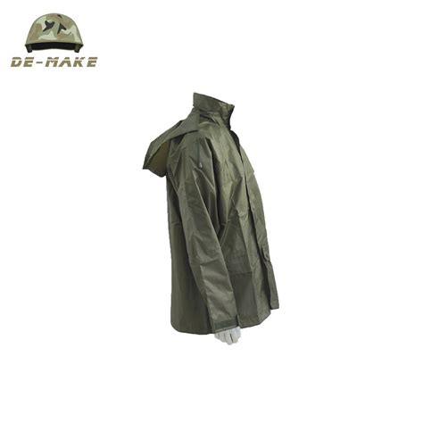 Military Outdoor Polyester Camo Emergency Tactical Raincoat Men Hooded