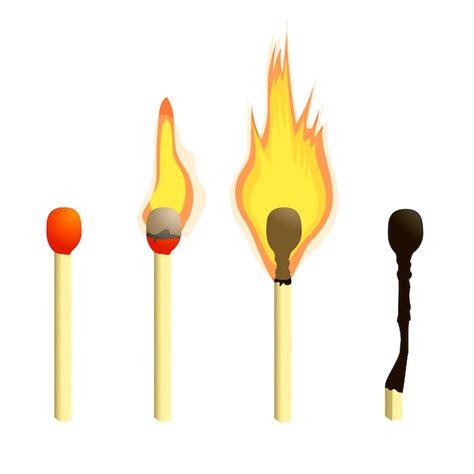 Premium Vector Stock Vector Illustration Of A Burning Match By Fire