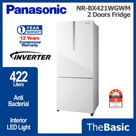 Panasonic L Inverter Door Bottom Freezer Refrigerator Glass Door