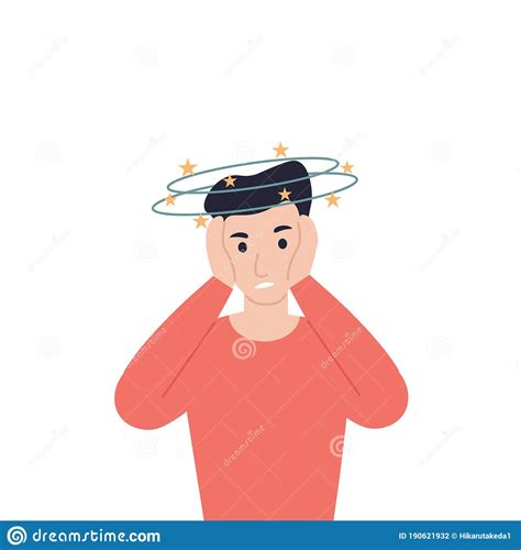 Dizziness Head Man Symptom Stock Vector Illustration Of Faintness