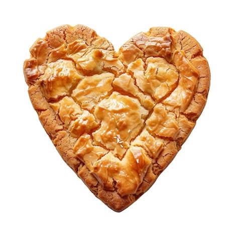 Galleta en forma de corazón aislada sobre un fondo blanco Foto Premium