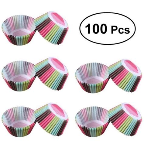 GATEAU PATISSIER 100 Pcs Cupcake Wrappers Doublures Muffin Cases Cake