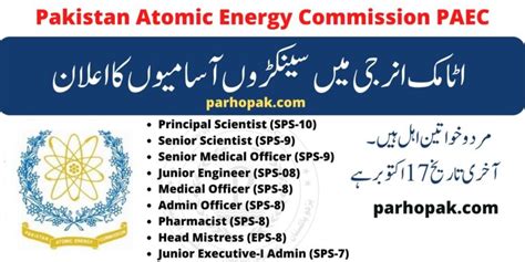 Pakistan Atomic Energy Commission PAEC Jobs 2022 Apply Online At PAEC