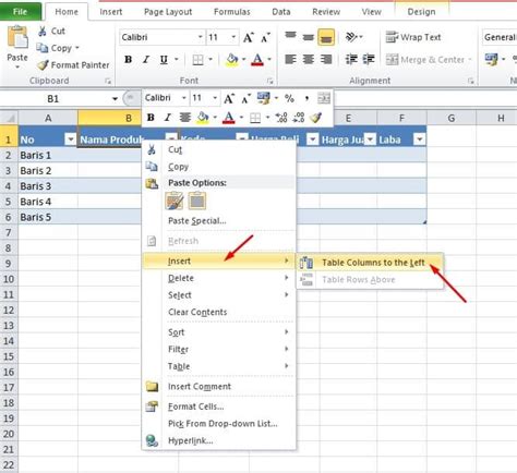 Cara Menambah Kolom Dan Baris Di Microsoft Excel