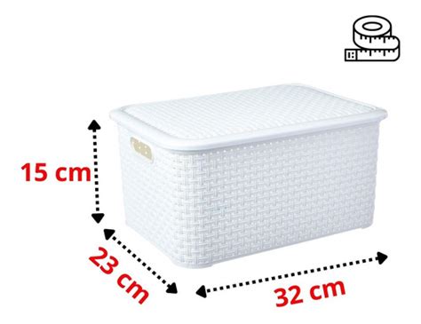 Caixa Cesto Organizador Rattan Medio Branco MercadoLivre