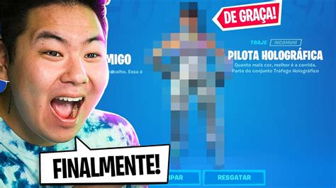 Finalmente A Skin De GraÇa Chegou Fortnite Youtube