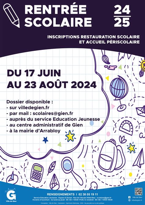 Inscriptions Restauration Scolaire Et Accueil P Riscolaire Mairie De Gien