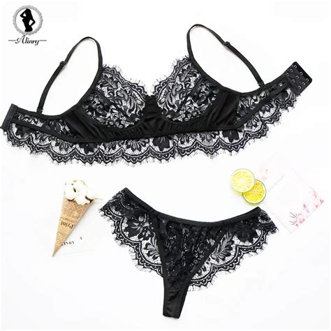 Alinry Lace Sexy Bra Set Push Up Underwear Women Wire Free Lingerie