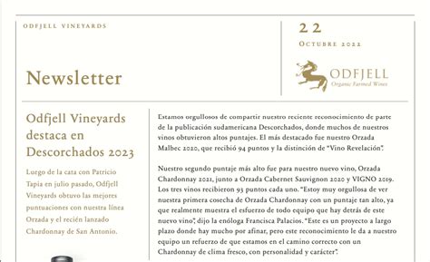 Newsletter 19 Odfjell Vineyards