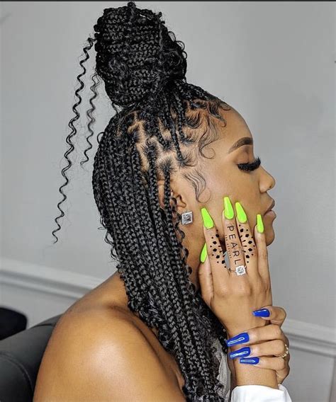 Boho Knotless Braids Box Braids Styling Crochet Braids Hairstyles