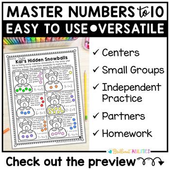 Winter Snowball Math No Prep Printables Compose And Decompose Numbers