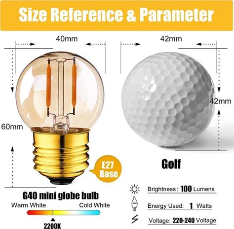 G Led Filament Mini Globe Ampoule E W Ext Rieure Chaud Blanc K