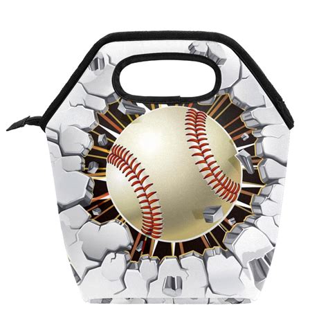 Ownta Baseball Burst Sport White Ball Pattern Meal Bag Lightweight