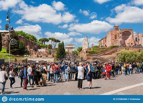 Visiting Roman Forum And Coliseum Ancient Ruins Editorial Stock Photo