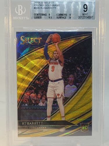 Panini Select Courtside Gold Wave Prizm Rj Barrett Rc