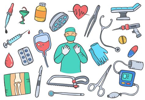 Surgery Doctor Professional Health Jobs Or Job Career Profession Doodle