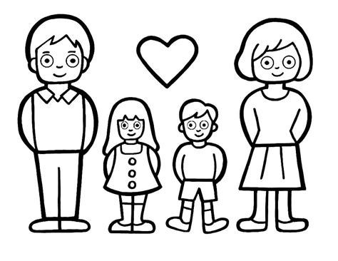 Lindo Familia para colorear, imprimir e dibujar –ColoringOnly.Com