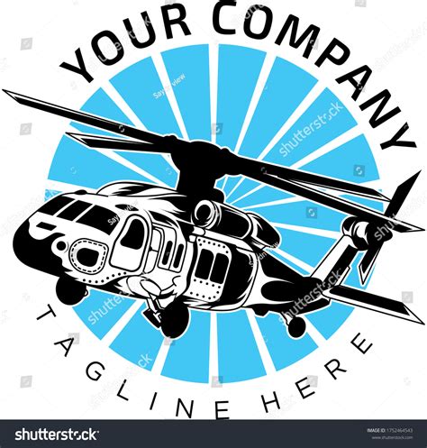 Vector Logo Design Blackhawk Helicopter Stock Vector (Royalty Free ...