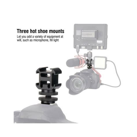 Photography Triple Hot Shoe Swivel Mount