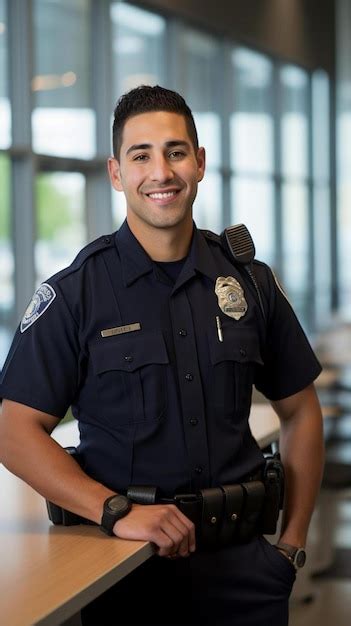 Premium Photo A Police Officer With A Smile On His Face