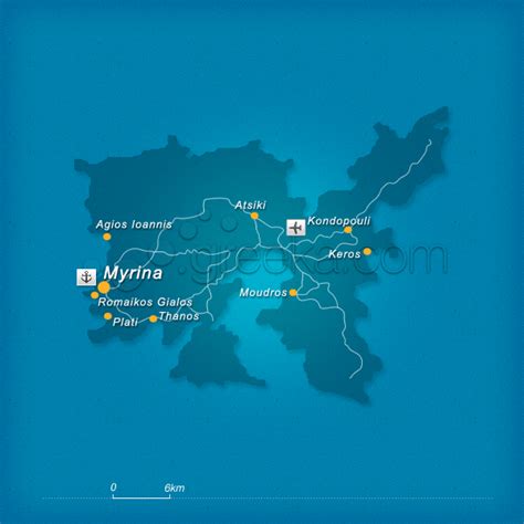 Map of Lemnos island, Greece - Greeka.com