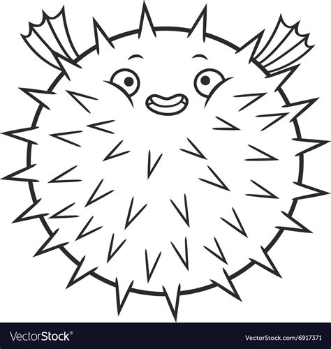 Puffer fish cartoon Royalty Free Vector Image - VectorStock