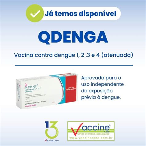 Qdenga Vacina Contra Dengue Est Dispon Vel Na Vaccine Care Conte Do