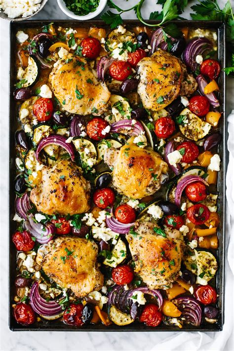 Greek Sheet Pan Chicken Dinner Downshiftology