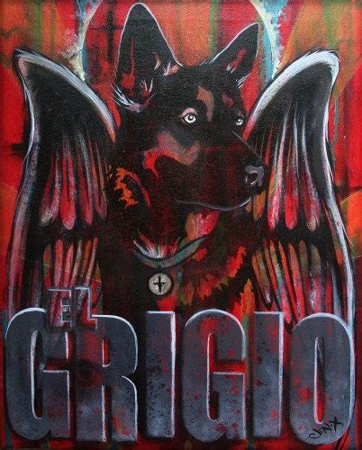 El Grigio 16x20 Original Painting Don Boscos Ghost Dog By Jenxart