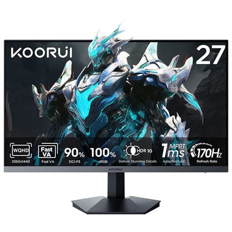 KOORUI 27 Inch Gaming Monitor 170Hz 1ms 2K 1440p PC Desktop Computer