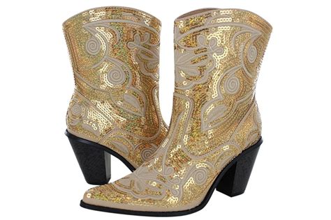 Helens Heart Womens Sparkle Sequin Bling Short Western Cowgirl Boots Assorted Colors Dont