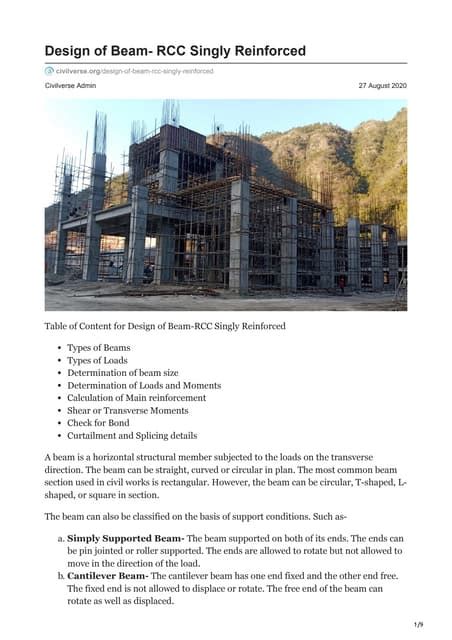 Singly reinforced beam design | PPTX | Civil Engineering Industry ... 