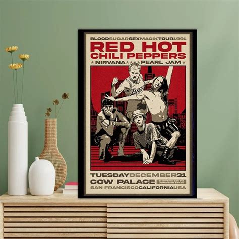 Red Hot Chili Peppers 1991 Concert Poster Red Hot Chili Peppers Hottest Chili Pepper Red Hot