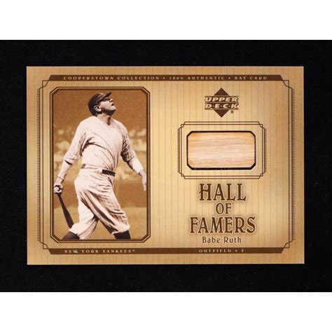 Babe Ruth Upper Deck Hall Of Famers Bat Bbru Pristine Auction